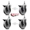 Service Caster 5 Inch Semi Steel 10 MM Threaded Stem Caster Set with Brake SCC-TS20S514-SSS-PLB-M1015-4 - alternate 4